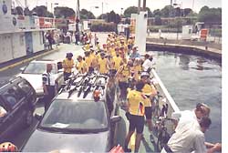 Mit der F&auml;hre &uuml;ber die Warnow bei Rostock